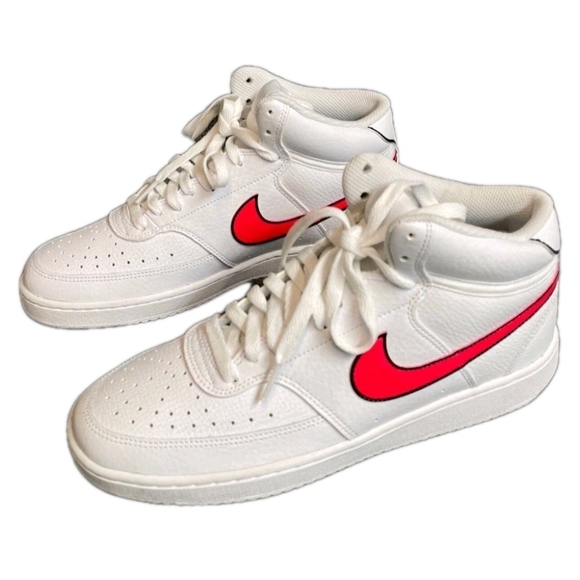 Nike Court Vision Mid White/Flash Crimson CD5436 102 Women's Size 11.5/ Men's 10 - Picture 4 of 8